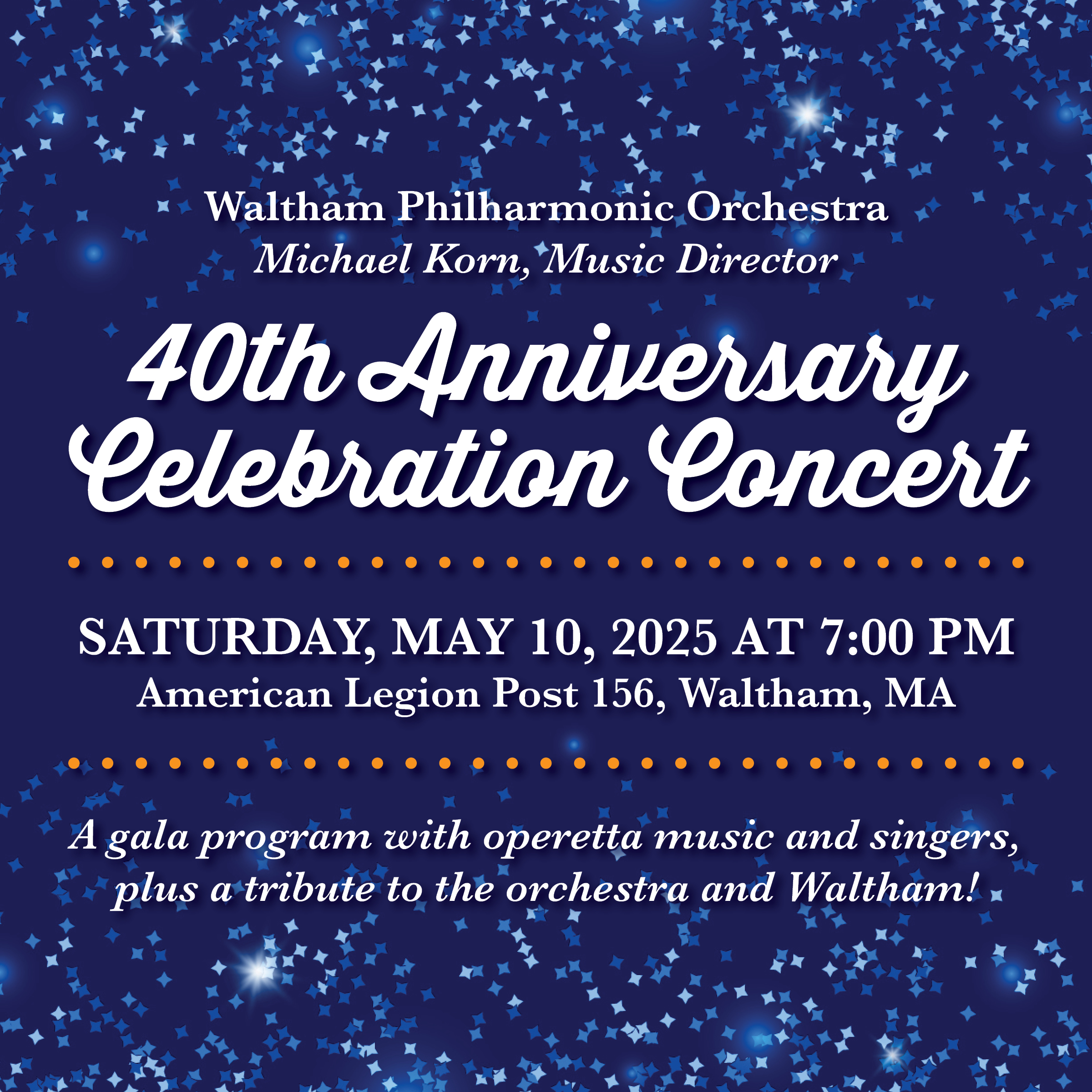 WPO 40th Anniversary Concert Notice May 10th